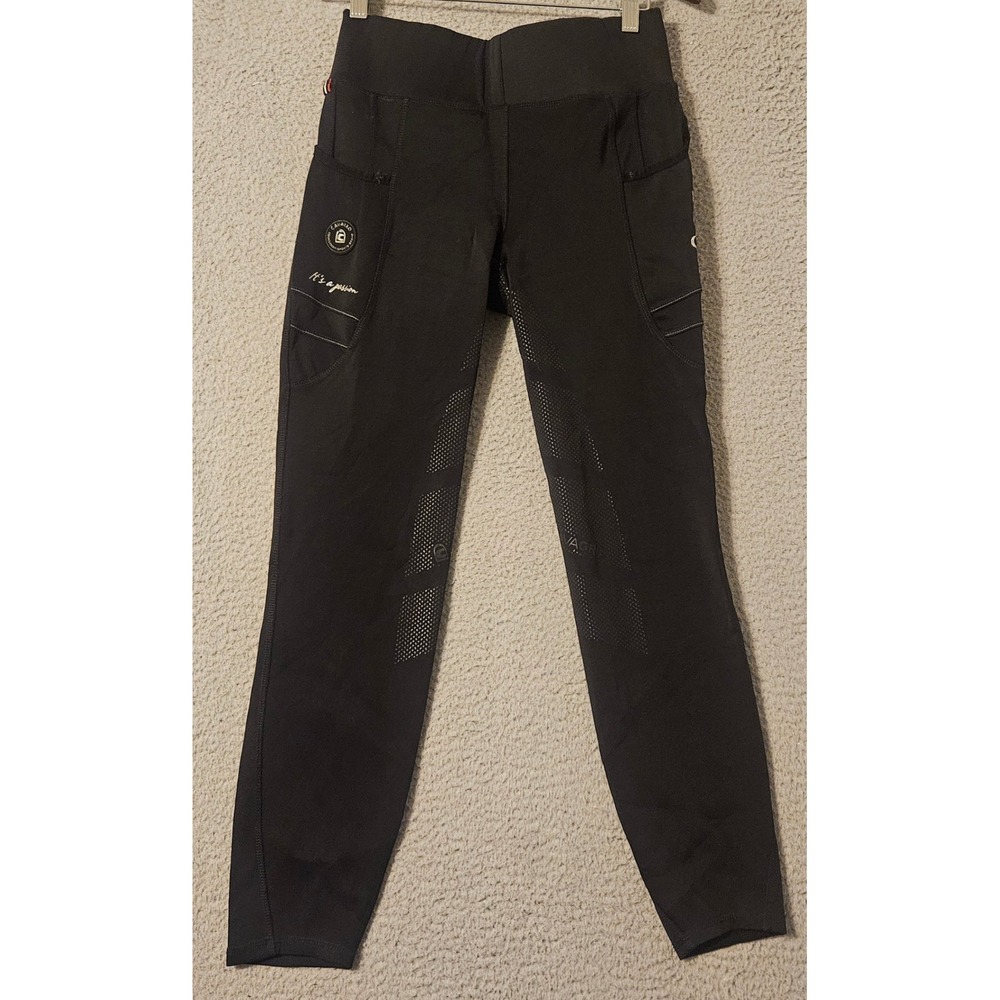 Cavallo CavaGrip Womens Black Equestrian Riding Leggings Size 28 x 27 Full Seat